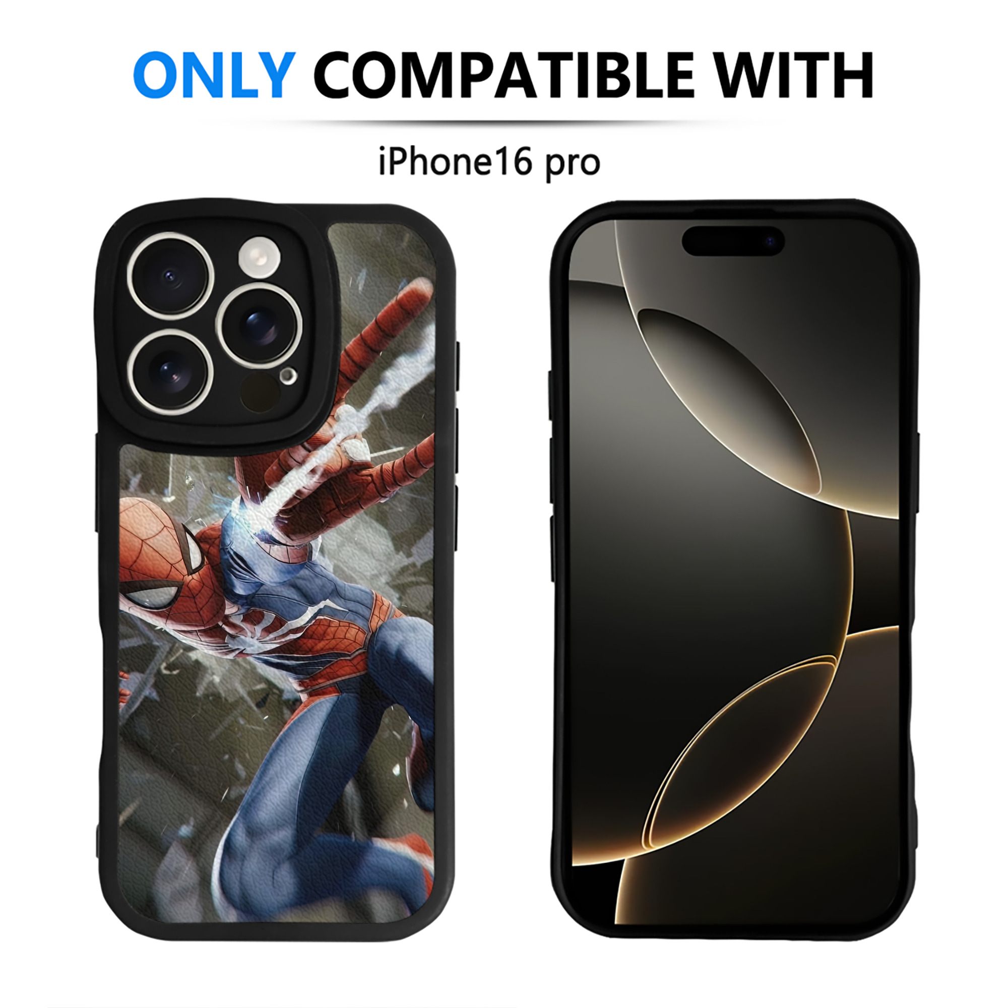 （画像用） Spider Man スパイダーマン 【iPhone 16シリーズ対応】シリコンスマホケース（レザー調） 材質：シリコン